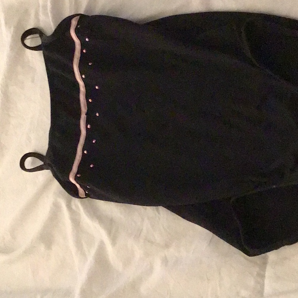 Black with pink detailing ballet leotard